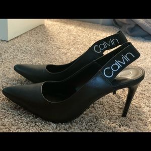 Black Calvin Klein sling back heel size 7